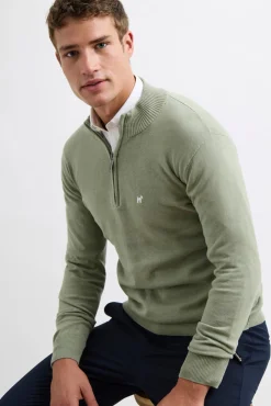 Williot Camisolas-Camisola Meia Fecho-Éclair Verde