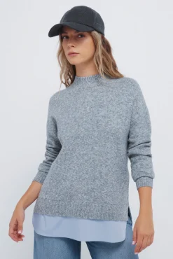 Springfield Camisolas-Camisola Perkins com gola combinada cinzento