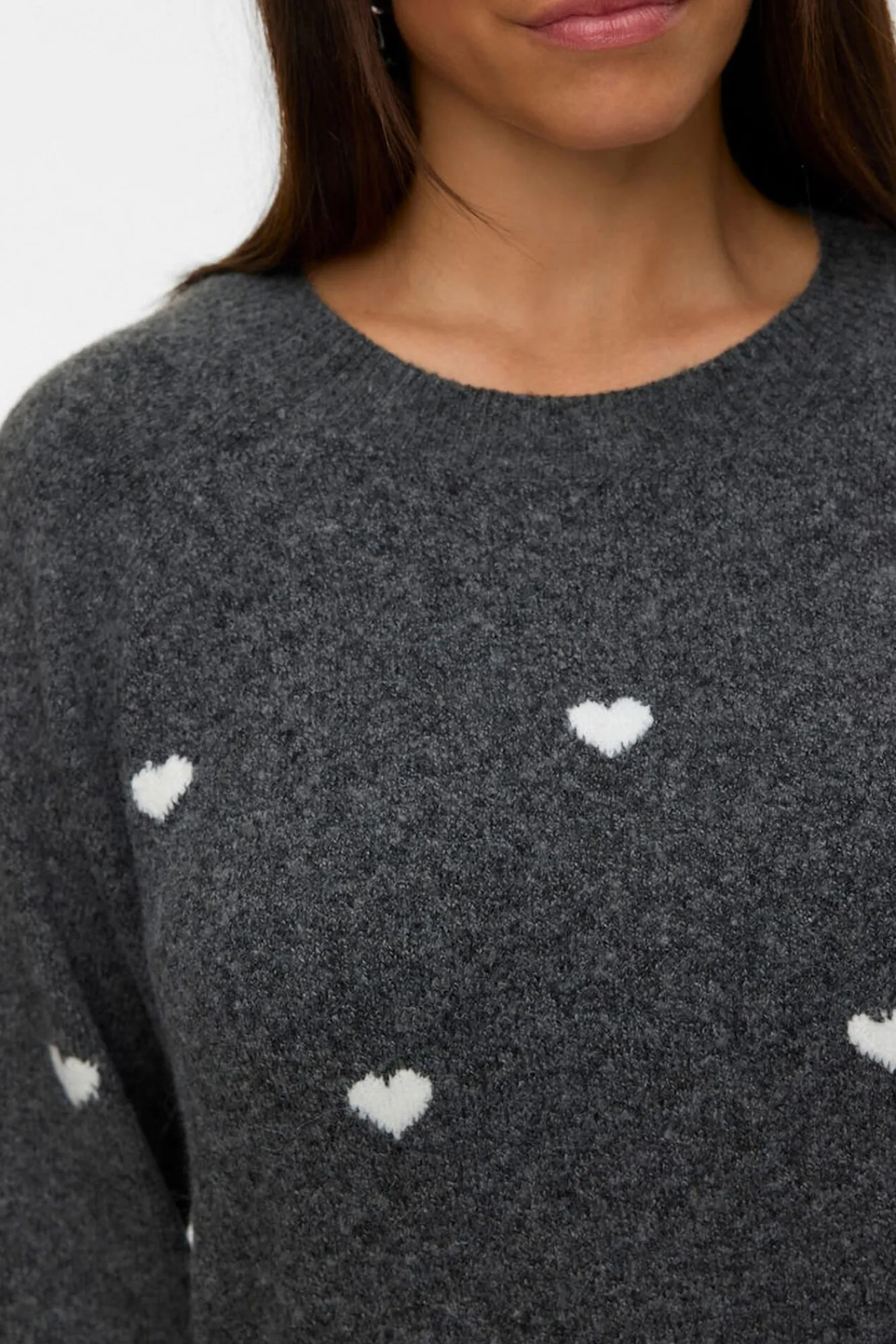 Vero Moda Curve Camisolas-Camisola plus size com gola redonda Cinzento