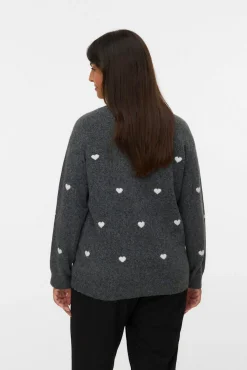 Vero Moda Curve Camisolas-Camisola plus size com gola redonda Cinzento