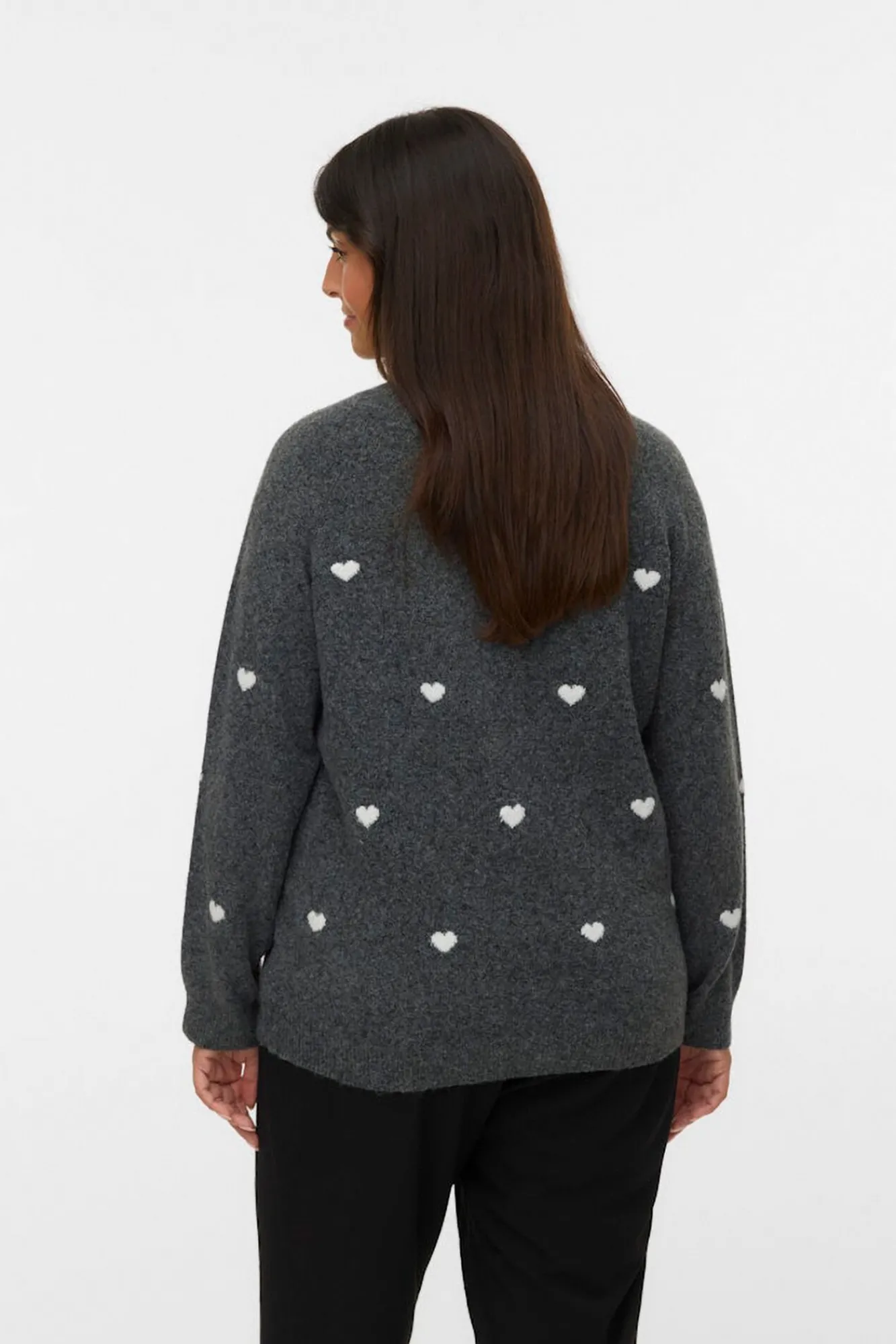 Vero Moda Curve Camisolas-Camisola plus size com gola redonda Cinzento