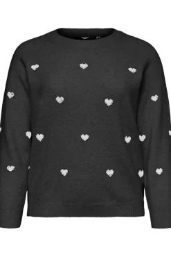 Vero Moda Curve Camisolas-Camisola plus size com gola redonda Cinzento