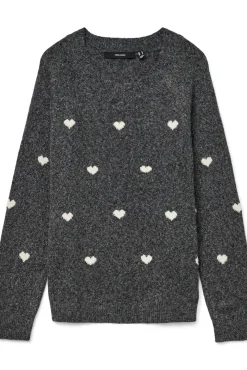 Vero Moda Curve Camisolas-Camisola plus size com gola redonda Cinzento