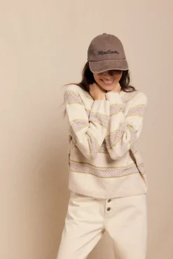 Slowlove Camisolas-Camisola riscas Tostado