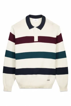 Springfield Camisolas-Camisola riscas de gola polo branco