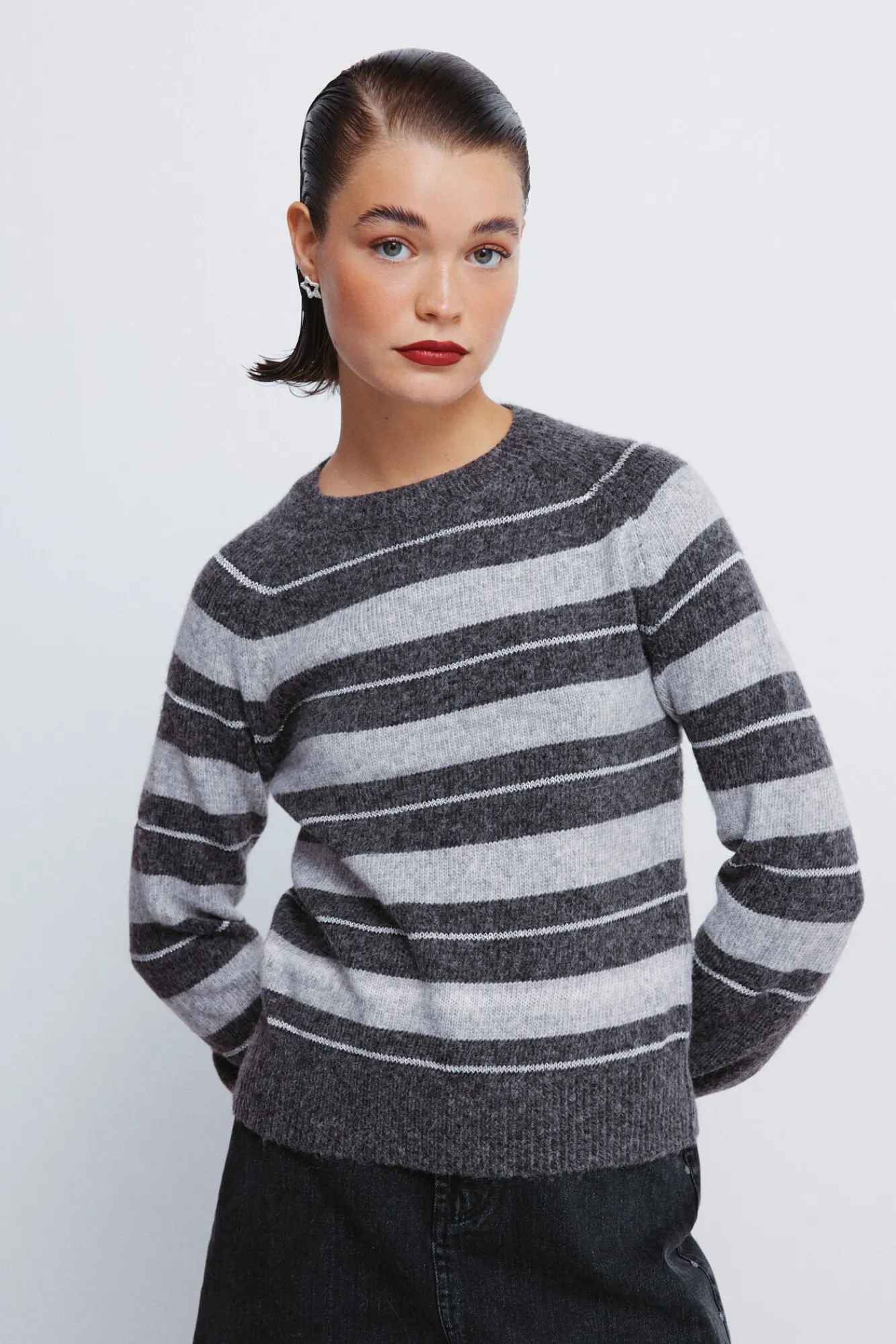 Springfield Camisolas-Camisola riscas de lurex cinzento