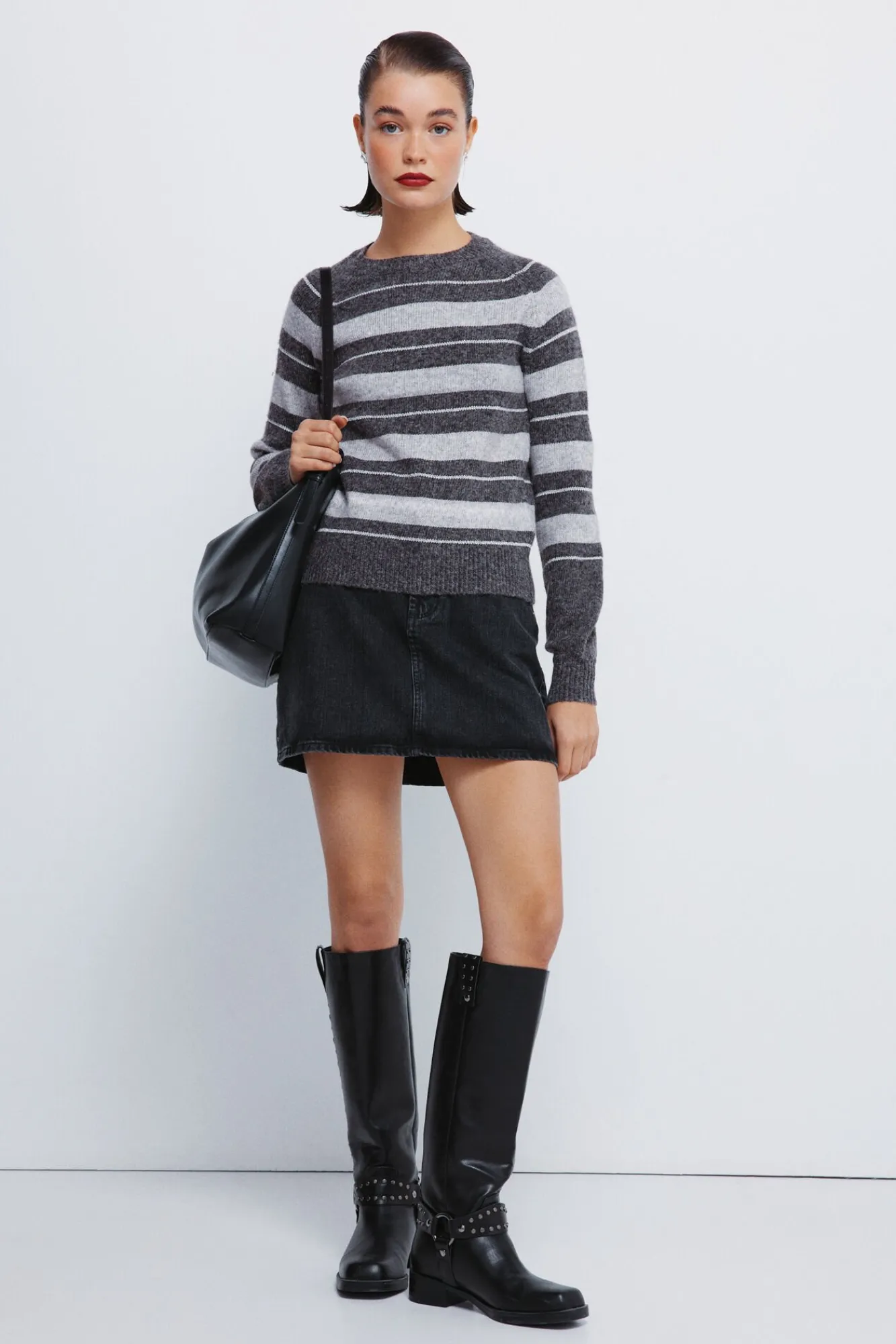 Springfield Camisolas-Camisola riscas de lurex cinzento