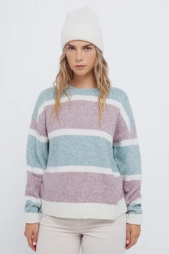 Springfield Vestidos-Camisola riscas lilás e verde