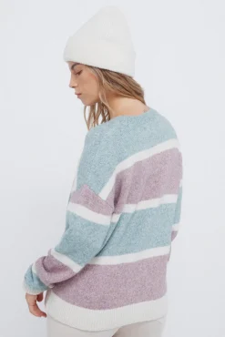 Springfield Vestidos-Camisola riscas lilás e verde