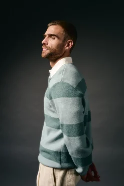 OOTO Camisolas-Camisola rugby gola polo Azul