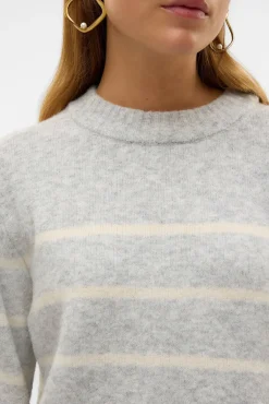 Vero Moda Camisolas-Camisola às riscas Cinzento