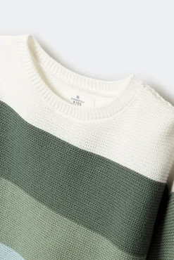 Springfield Kids Malhas-Camisola às riscas para menina verde