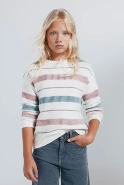 Springfield Kids Malhas-Camisola às riscas para menina rosa