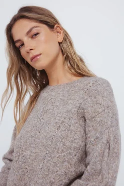 Springfield Camisolas-Camisola trançado em V cinzento