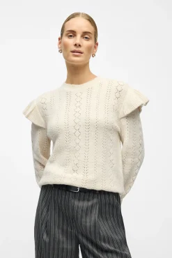 Object Camisolas-Camisola vazado com babados Branco