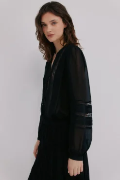 Hoss Intropia Blusas-Candice. Blusa romântica Preto