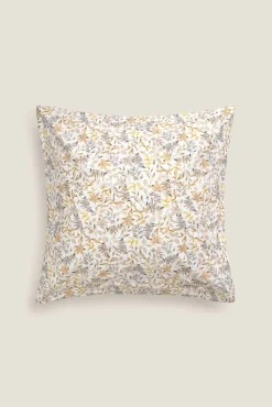 Textura Fronha|Almofadas-Capa de almofada de algodão com folhas em um galho cru