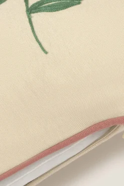 Textura Almofadas-Capa de almofada de flores de algodão branco