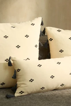 Calma House Almofadas-Capa de almofada quadrada de algodão Kobe estampado