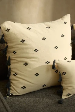 Calma House Almofadas-Capa de almofada quadrada de algodão Kobe estampado