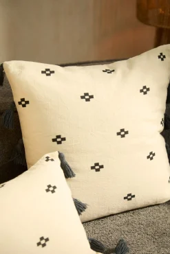 Calma House Almofadas-Capa de almofada quadrada de algodão Kobe estampado