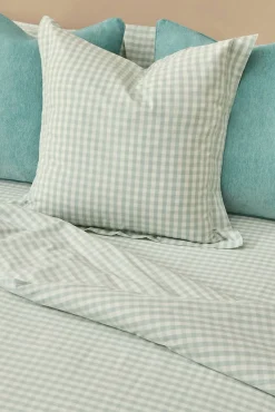 Textura Edredons-Capa de edredom xadrez azul