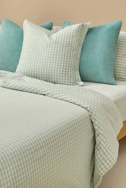 Textura Edredons-Capa de edredom xadrez azul