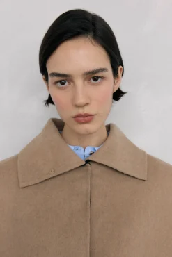 Pedro del Hierro Sobretudos-Capa midi com franjas Beige