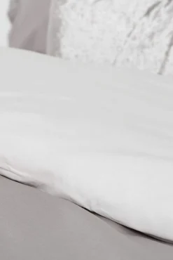 Textura Edredons-Capa nórdica algodão percal reversível. Cama 150-160 cm. cinzento