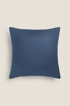 Textura Almofadas-Capa travesseiro algodão orgânico 55 x 55 cm. azul