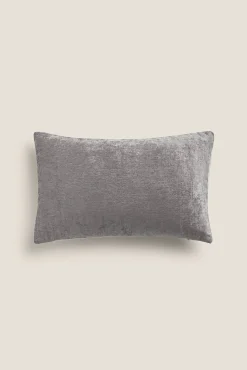 Textura Almofadas-Capa travesseiro veludo algodão 30 x 50 cm. cinzento