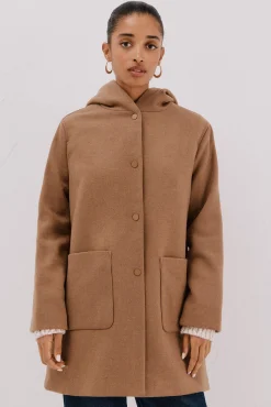 Cortefiel Casacos-capuz com Sobretudo Tostado