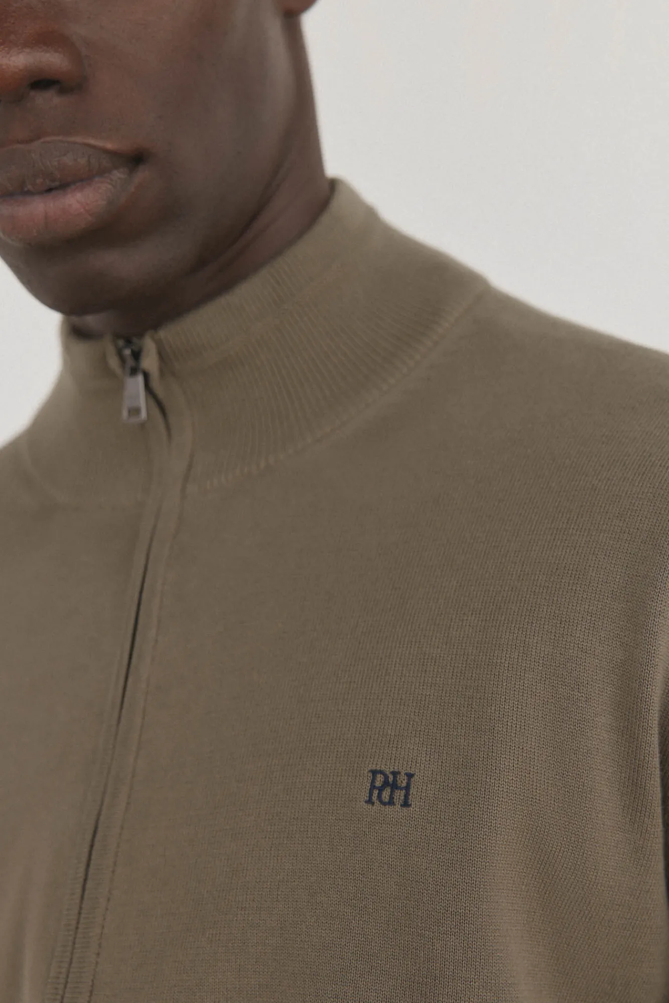 Pedro del Hierro Camisolas-Cardigã fino de algodão premium com fecho-éclair Verde