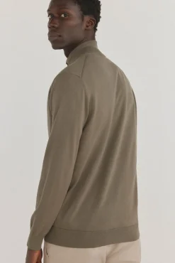 Pedro del Hierro Camisolas-Cardigã fino de algodão premium com fecho-éclair Verde