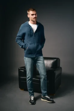 OOTO Camisolas-Cardigan com capuz e fecho-éclair Azul