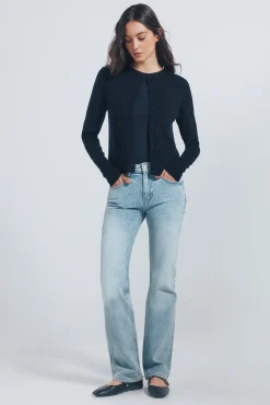 Springfield Camisolas-Cardigan com gola redonda e botões e viscose preto