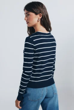 Springfield Camisolas-Cardigan com gola redonda e botões e viscose azul