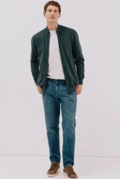 Cortefiel Camisolas-Cardigan de algodão e cashmere Verde