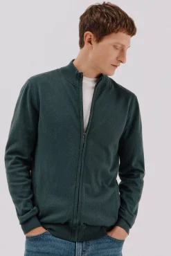 Cortefiel Camisolas-Cardigan de algodão e cashmere Verde