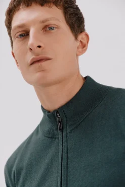 Cortefiel Camisolas-Cardigan de algodão e cashmere Verde