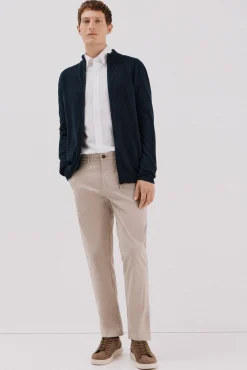 Cortefiel Camisolas-Cardigan de algodão e cashmere Azul