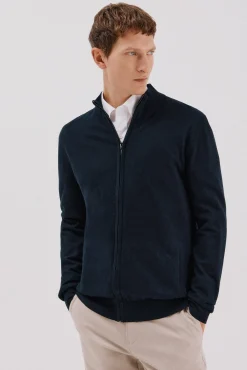 Cortefiel Camisolas-Cardigan de algodão e cashmere Azul