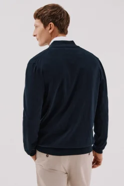 Cortefiel Camisolas-Cardigan de algodão e cashmere Azul