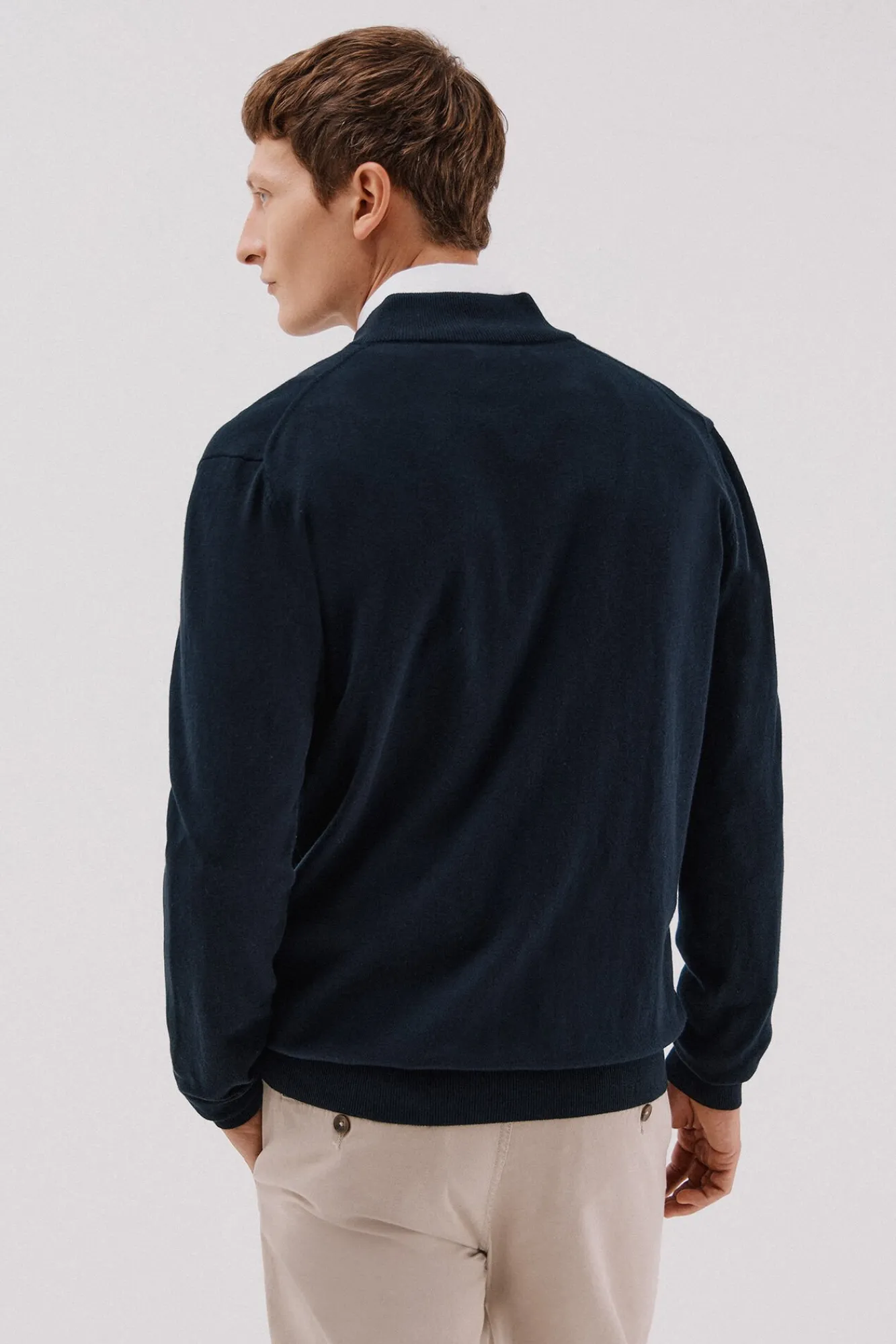 Cortefiel Camisolas-Cardigan de algodão e cashmere Azul