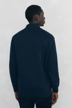 Pedro del Hierro Camisolas-Cardigan de algodão premium para o Natal com fecho de fecho-éclair Azul