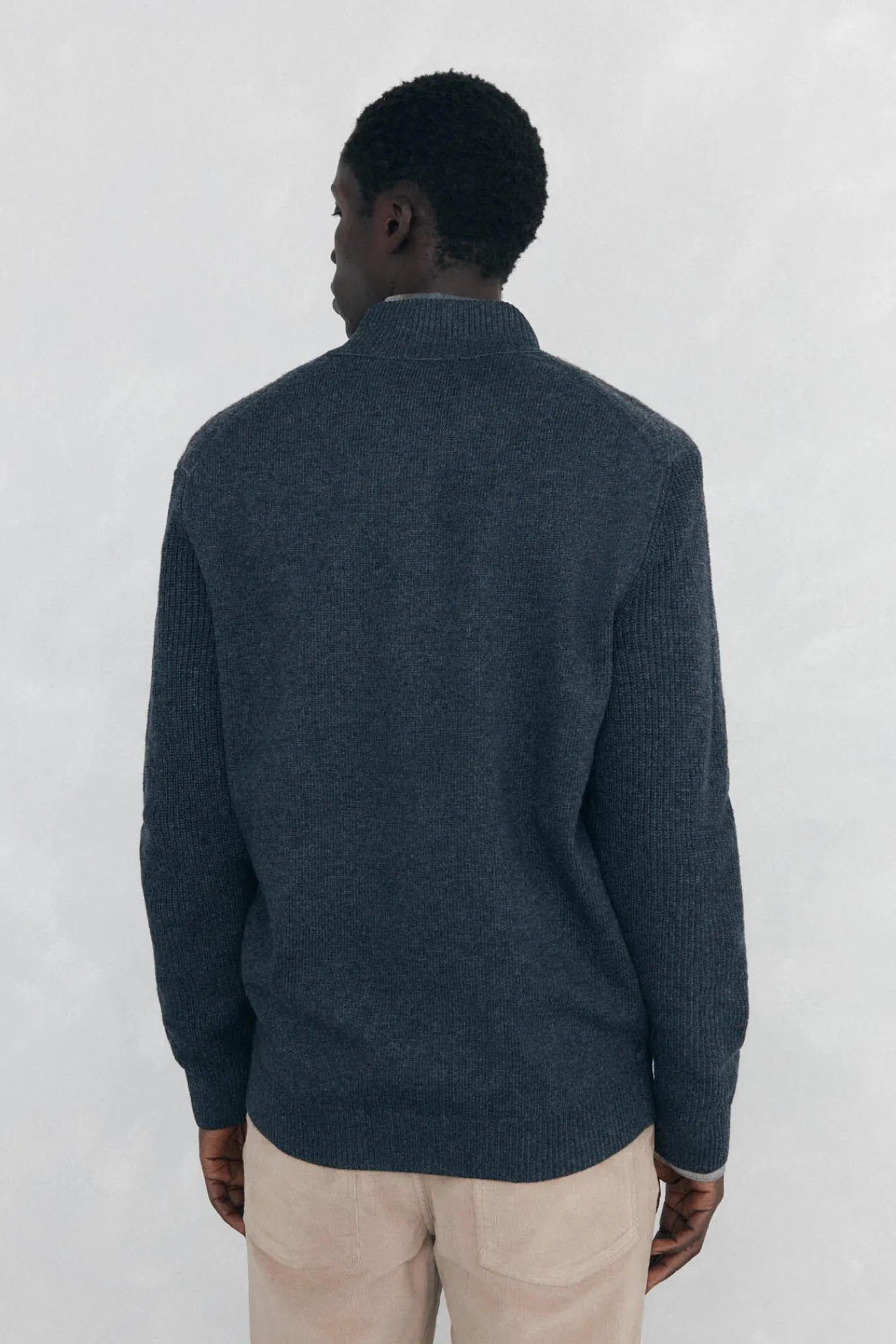 Pedro del Hierro Camisolas-Cardigan de algodão premium para o Natal com fecho de fecho-éclair Cizento