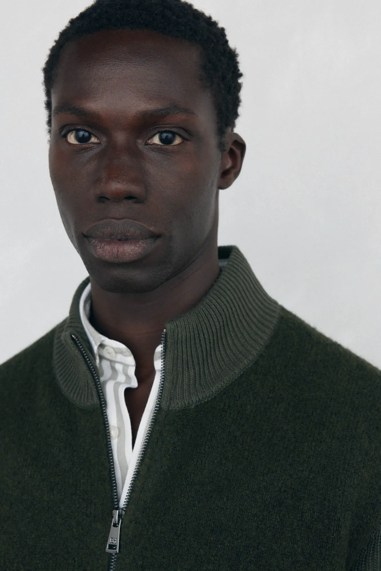 Pedro del Hierro Camisolas-Cardigan de algodão premium para o Natal com fecho de fecho-éclair Verde