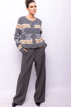 Object Camisolas-Cardigan de lã estampado Cinzento