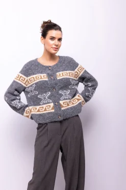 Object Camisolas-Cardigan de lã estampado Cinzento