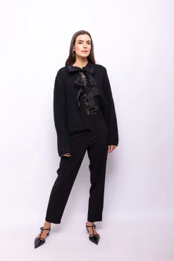 Object Camisolas-Cardigan de malha com laços Preto